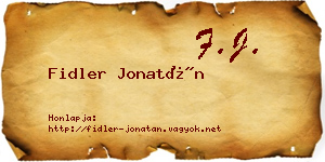 Fidler Jonatán névjegykártya